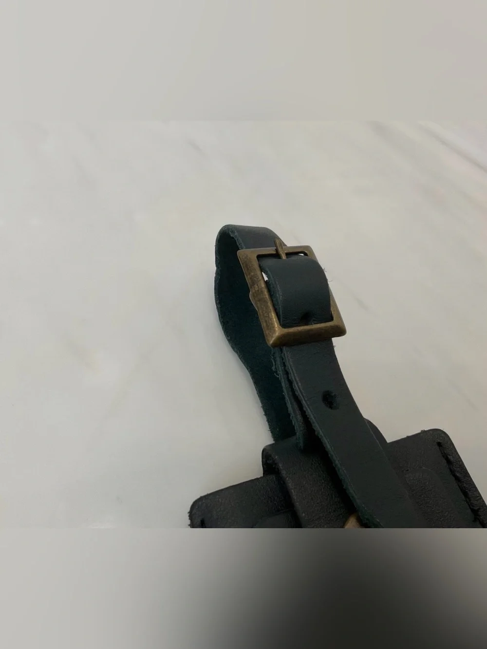 NEW Tumi ALPHA Leather Luggage Name Tag Buckle - SOLID FOREST GREEN